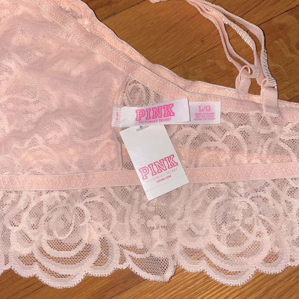 NWOT PINK Victoria’s Secret Light Pink Lace Bralette - Picture 10 of 10